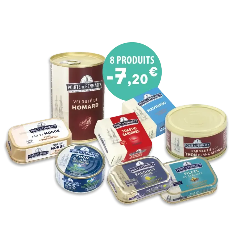 Godaille du pêcheur - Assortiment de 9 spécialités de la mer en boîte de conserve | Pointe de Penmarc'h