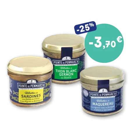 Trio de rillettes de la mer - Saumon, thon blanc & maquereaux aux saveurs bretonnes