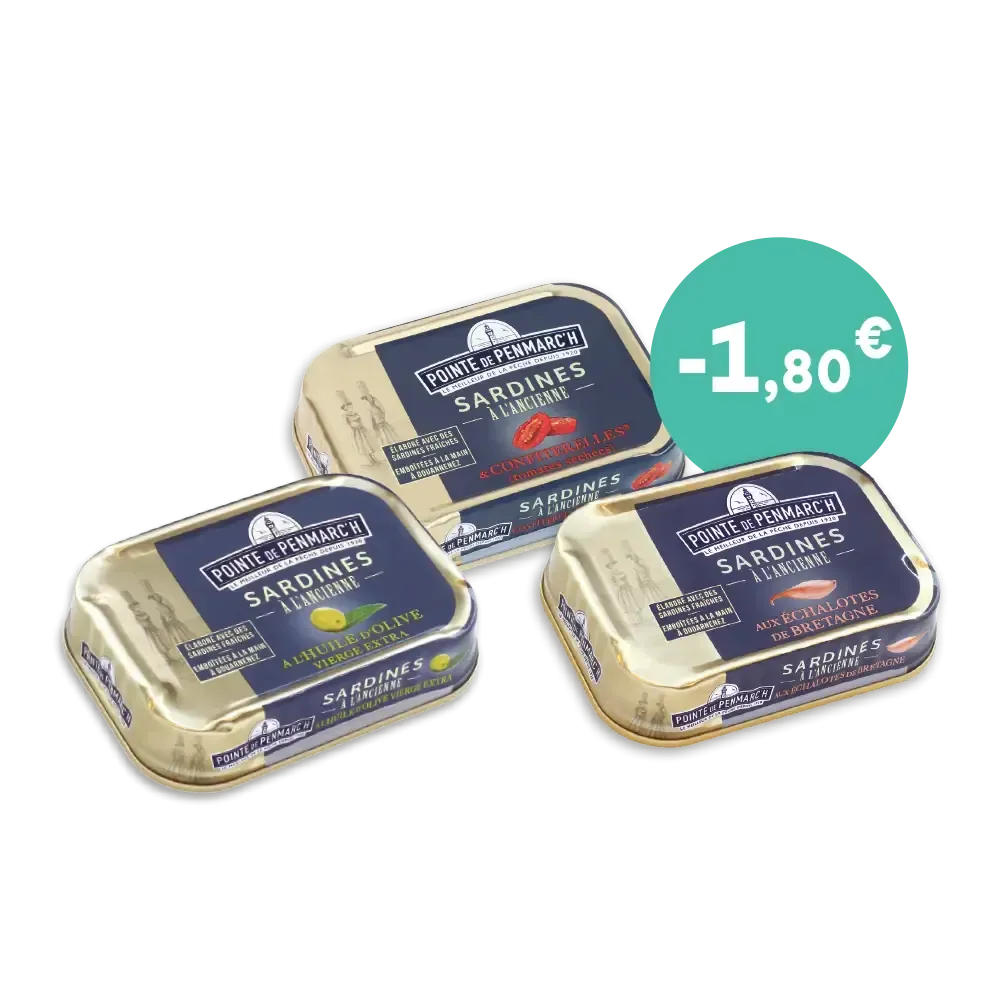 Trio de sardines à l'ancienne - Pesto, échalotes de Bretagne & tomates séchées