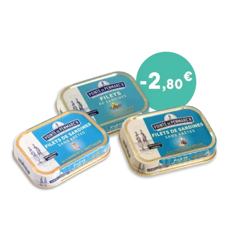 Trio de filets de sardines sans arêtes - recettes escabèche, moutarde et citron