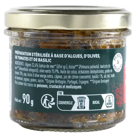 Tapenalgues olives, tomates et basilic - Tartinable vegan breton