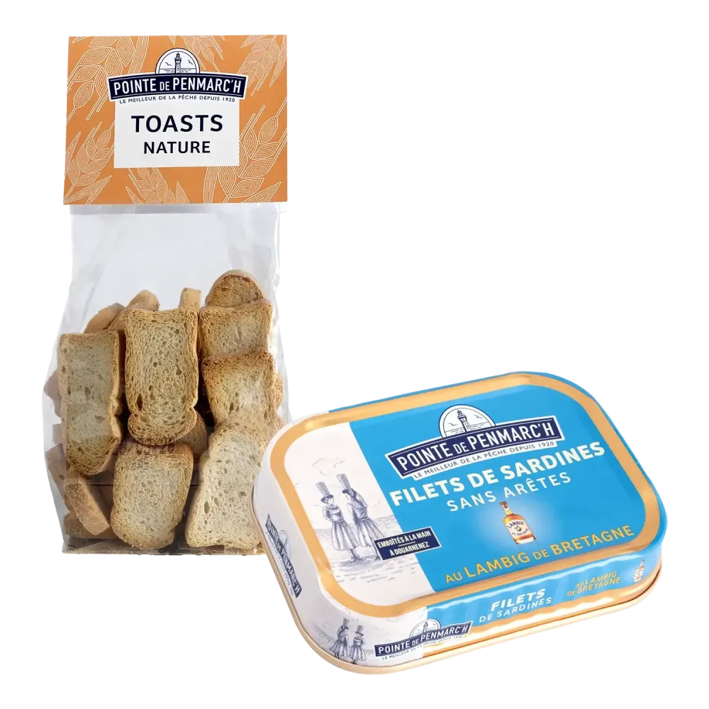 Duo sardines lambig et toast nature
