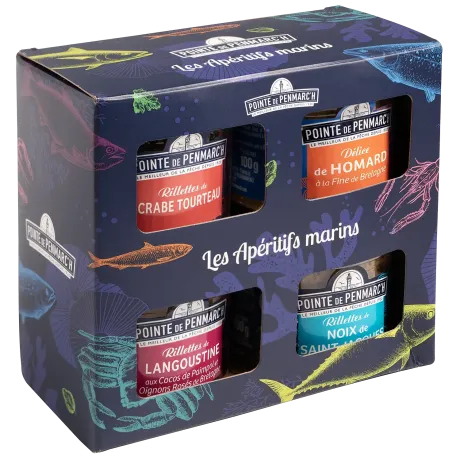 Coffret rillettes coquillages et crustacés - Coffret gourmand breton
