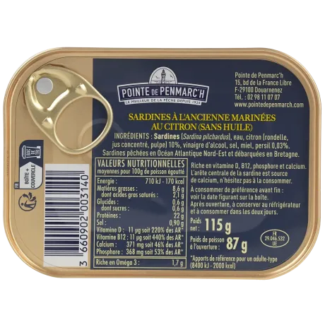 Sardines à l’ancienne sans huile au citron - Recette légère | Pointe de Penmarc'h