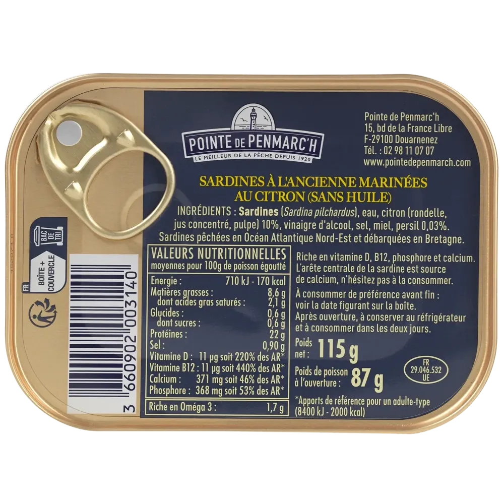Sardines à l’ancienne sans huile au citron - Recette légère | Pointe de Penmarc'h