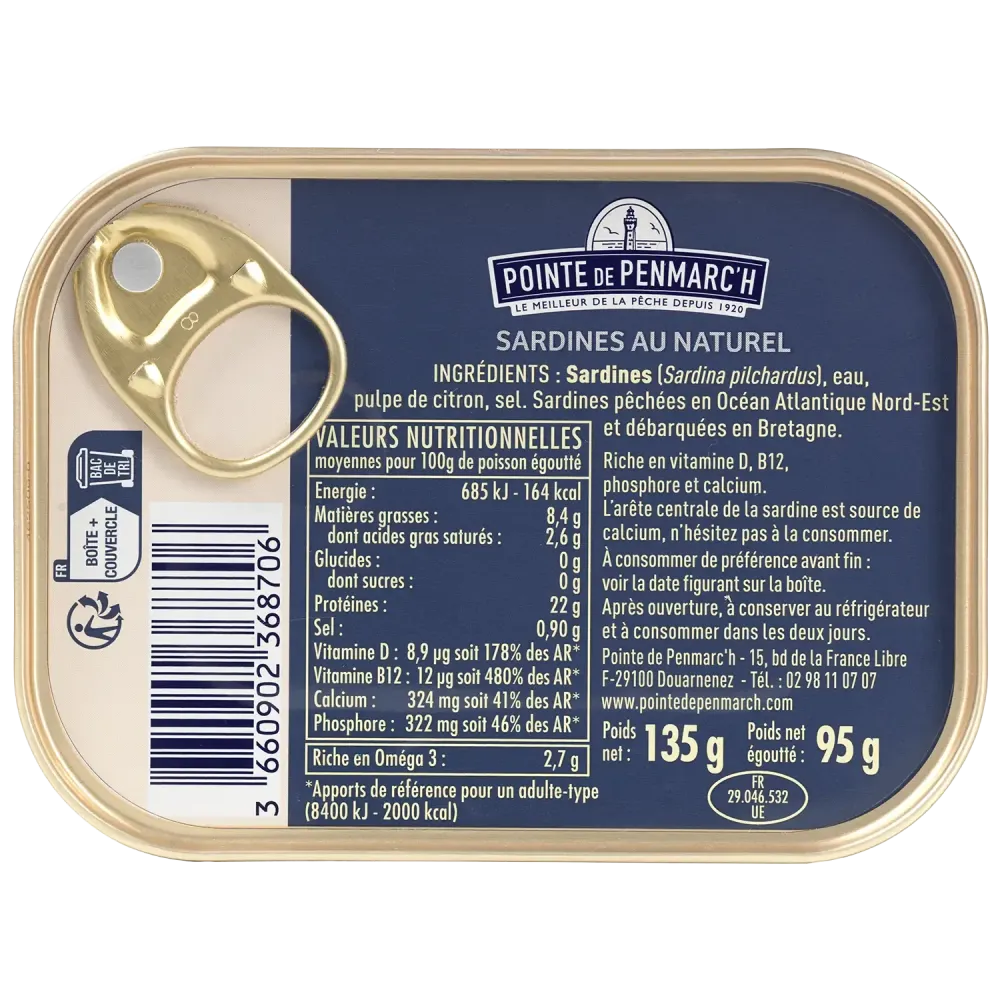 Sardines au naturel - Recette traditionnelle et pleine de saveurs | Pointe de Penmarc'h