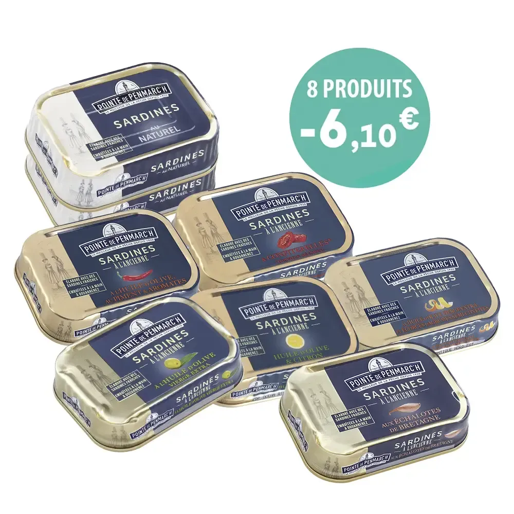 Sardines et compagnie - Assortiment de 8 sardines à l'ancienne | Pointe de Penmarc'h