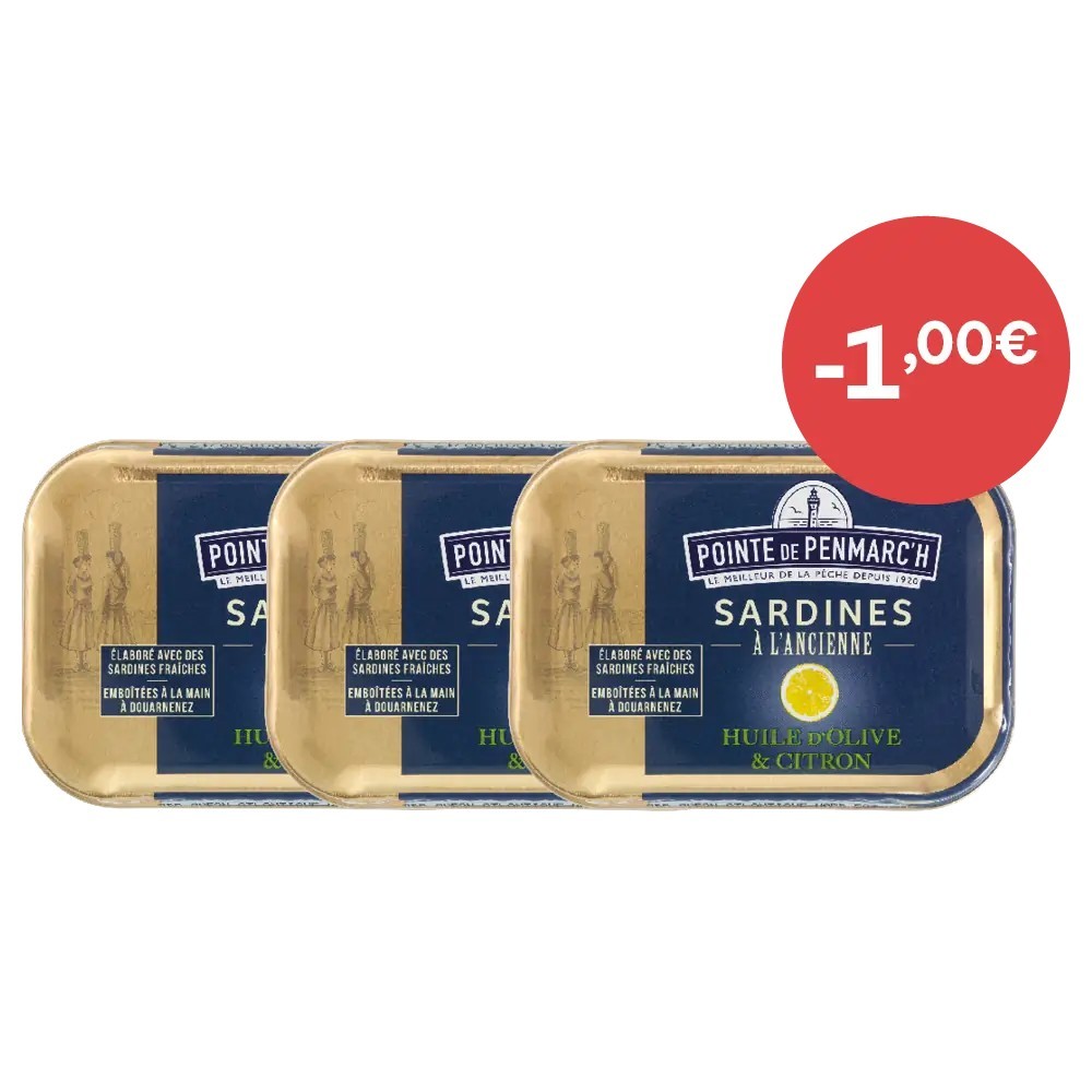 Sardines à l’ancienne citron - Lot de 3 - Offre spéciale | Pointe de Penmarc'h