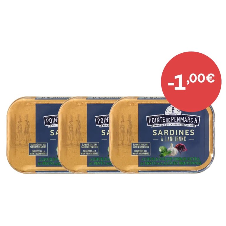 Sardines à l’ancienne pesto et algues - Lot de 3 - Offre spéciale