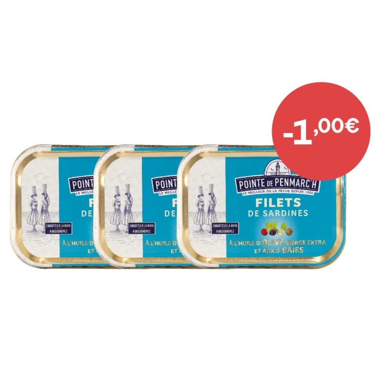 Filets de sardines 5 baies - Lot de 3 - Promo | Pointe de Penmarc'h