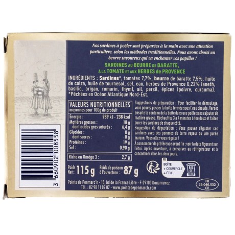 Sardines à poêler beurre tomate herbes - Lot de 3 - Promo | Pointe de Penmarc'h