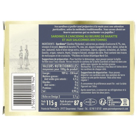 Sardines à poêler beurre salicornes - Lot de 3 - Promo | Pointe de Penmarc'h