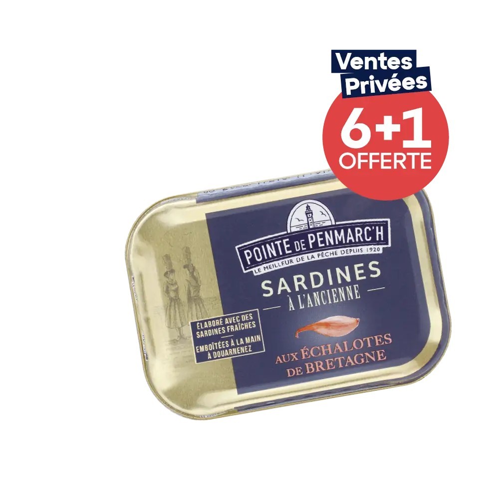 Sardines à l’ancienne échalotes Bretagne - Lot de 7 dont 1 offerte | Pointe de Penmarc'h