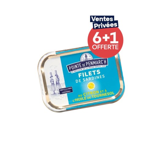 Filets de sardines citron - Lot de 7 dont 1 offerte | Pointe de Penmarc'h