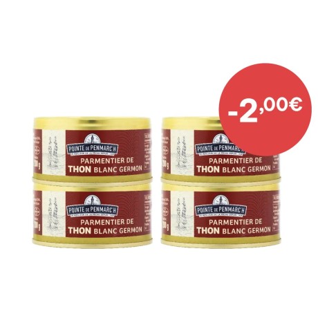 Parmentier de thon blanc germon - le lot de 4 boîtes de 200 g