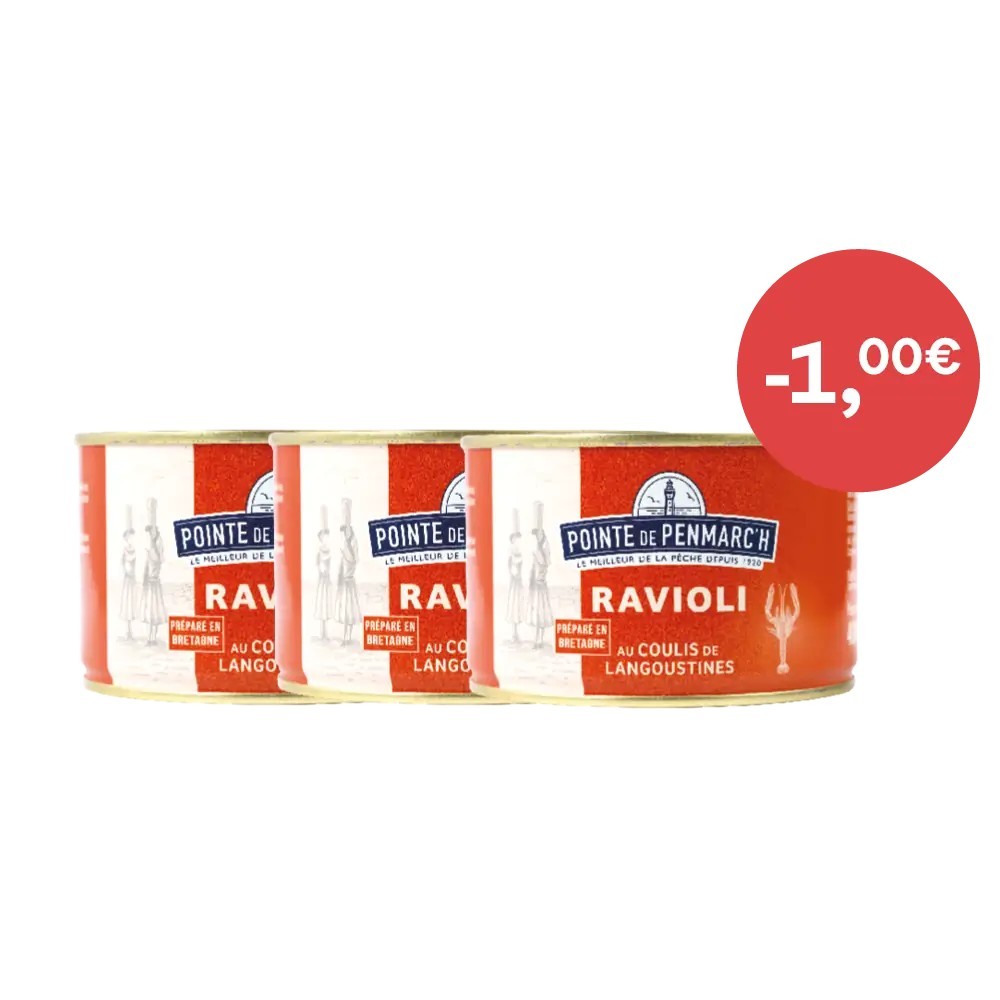Ravioli au coulis de langoustines - le lot de 3 boîtes de 400 g