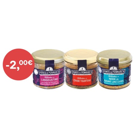 Assortiment de rillettes de coquillages et crustacés