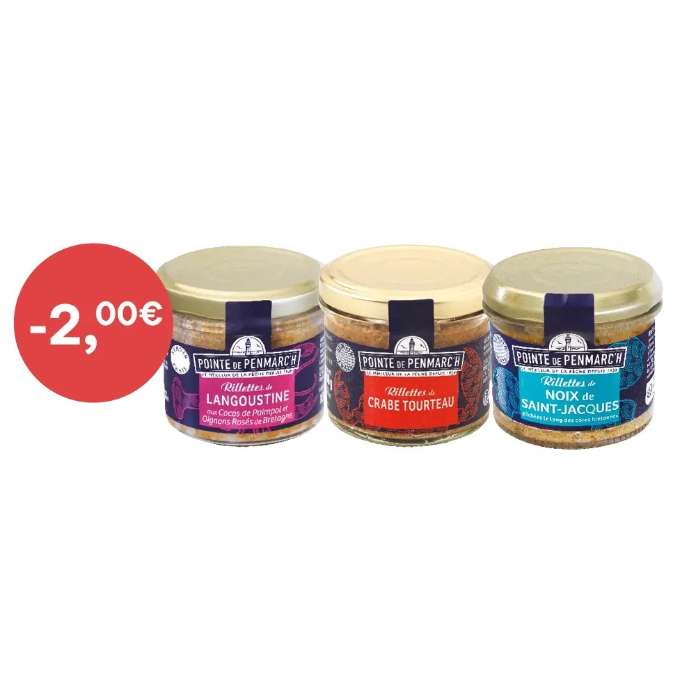 Assortiment de rillettes de coquillages et crustacés