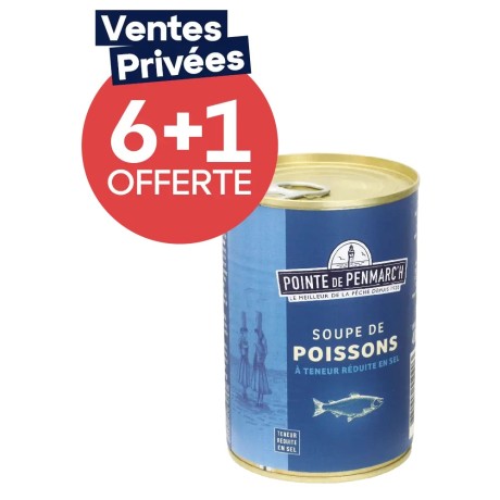 Soupe de poissons à teneur réduite en sel - le lot de 7 boîtes de 400 g