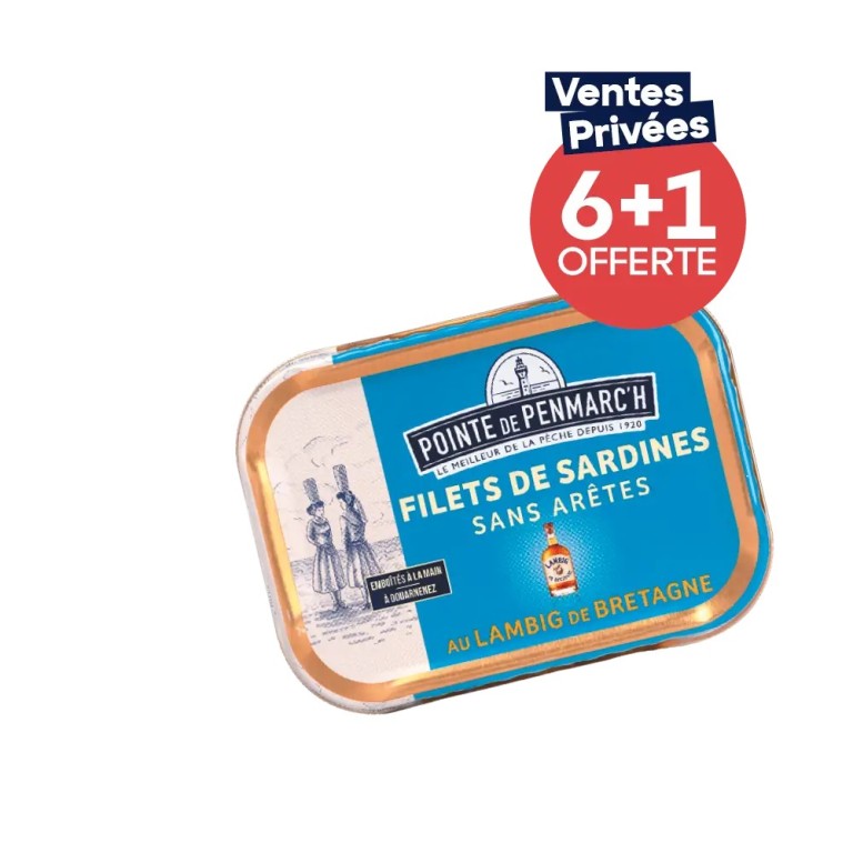 Filets de sardines au lambig de Bretagne - le lot de 7 boîtes de 100 g