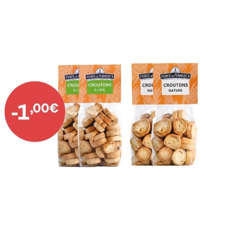 Assortiment croutons nature et ail
