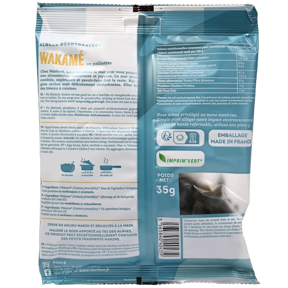 Wakamé en paillettes - le sachet de 35 g