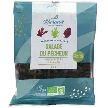 Salade du pêcheur mélange de 3 algues bretonnes en sachet Marinoé | Pointe de Penmarc'h