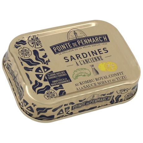 Sardines à l’ancienne au Kombu royal, sauce soja & Yuzu en boîte de conserve | Pointe de Penmarc'h