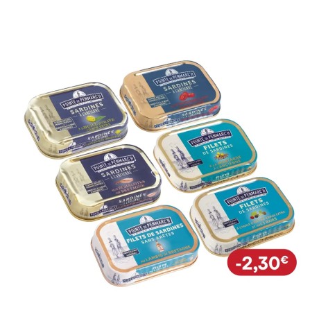 Assortiment de sardines et filets de sardines