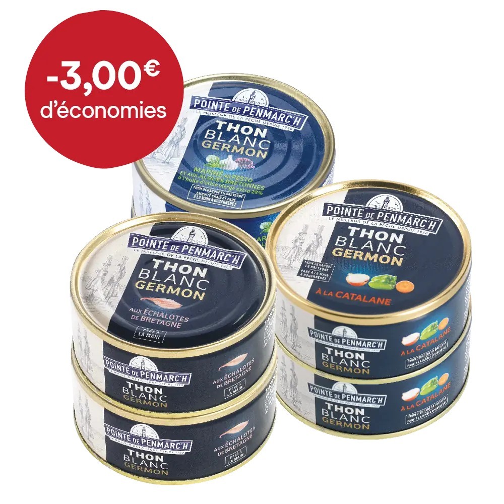Assortiment de thon blanc germon cuisiné