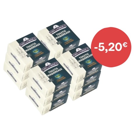 Mousse maquereaux aux algues et moutarde - le lot de 12 boîtes de 80 g