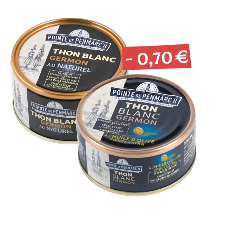 Duo de thon à l’huile d’olive et thon au naturel