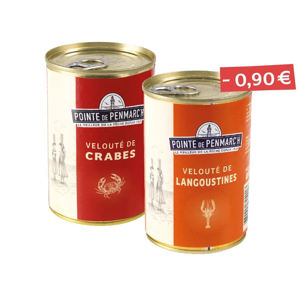 Duo de velouté de langoustines et velouté de crabes
