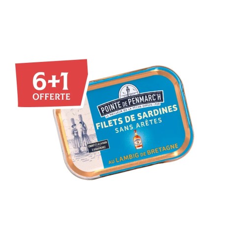 Filets de sardines au lambig de Bretagne - le lot de 7 boîtes de 100 g