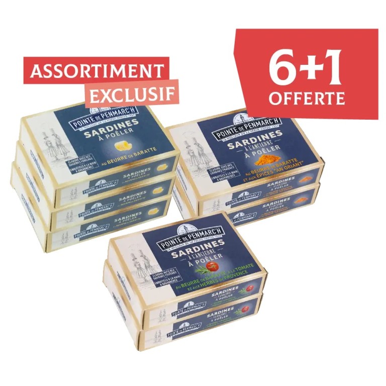 Assortiment sardines à poêler - une boîte de conserve offerte | Pointe de Penmarc'h