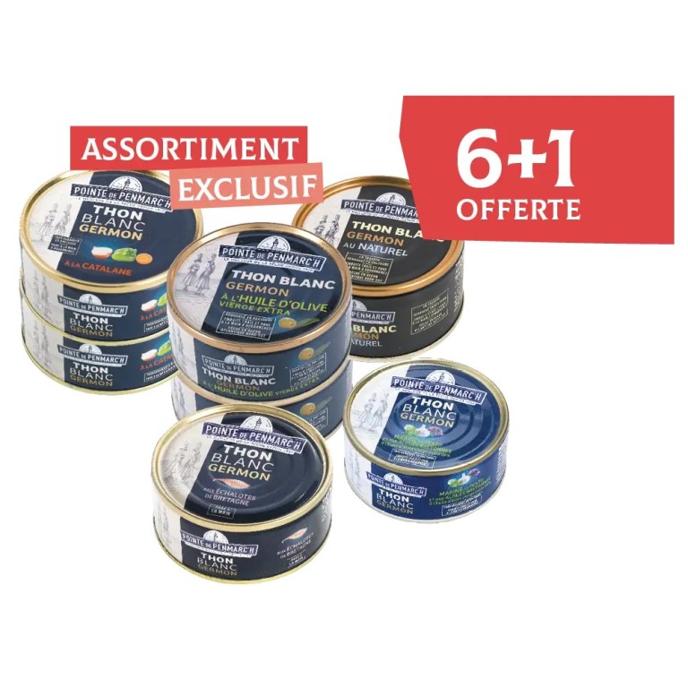 Assortiment thon blanc germon - une boîte de conserve offerte | Pointe de Penmarc'h