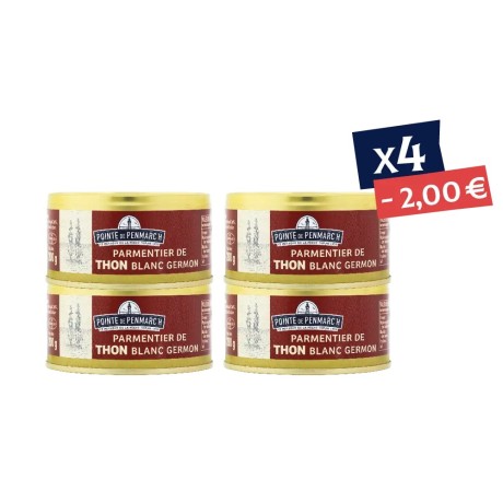 Parmentier de thon blanc germon - le lot de 4 boîtes de 200 g