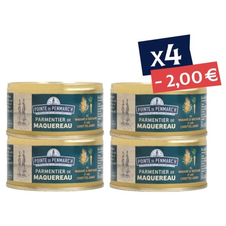 Parmentier de maquereau aux carottes jaunes et wakamé de Bretagne - le lot de 4 boîtes de 200 g
