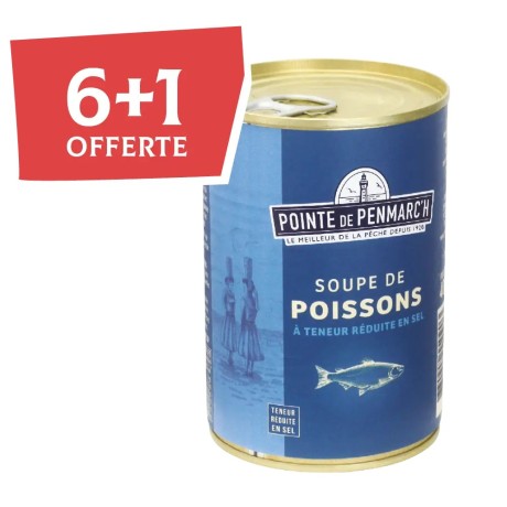 Soupe de poissons à teneur réduite en sel - le lot de 7 boîtes de 400 g