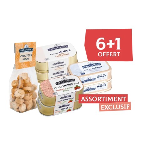 Assortiment foies de morue en boîte de conserve - Offre spéciale apéritif | Pointe de Penmarc'h