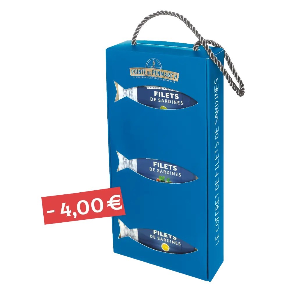 Coffret cordelette de 6 boîtes de filets de sardines
