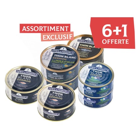 Assortiment thon blanc germon - une boîte de conserve offerte | Pointe de Penmarc'h