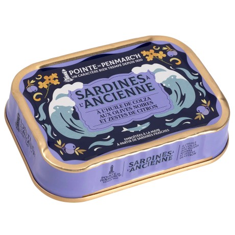 Sardines à l'ancienne à l'huile de colza aux olives noires et zestes de citron