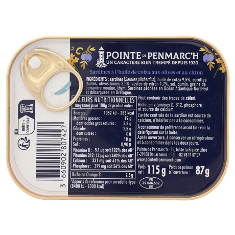Sardines à l'ancienne à l'huile de colza aux olives noires et zestes de citron