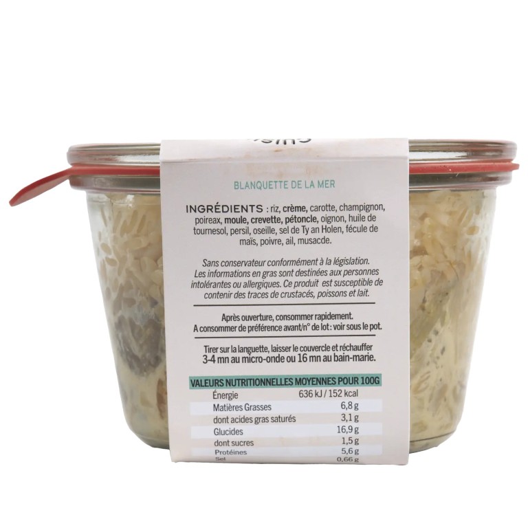 Blanquette de la mer 260 g plat cuisiné aux poissons et fruits de mer en verrine | Pointe de Penmarc'h