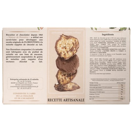 Florentins noisettes et chocolat au lait en étui 100 g, biscuit breton | Pointe de Penmarc'h