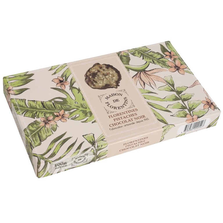 Florentins pistache et chocolat noir l'étui de 100 g biscuit breton | Pointe de Penmarc'h