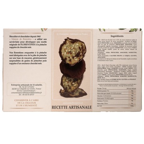 Florentins pistache et chocolat noir l'étui de 100 g biscuit breton | Pointe de Penmarc'h
