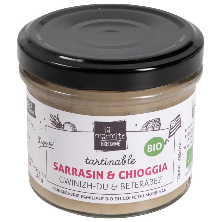 Tartinable bio sarrasin et betteraves Chioggia en verrine de 100 g La Marmite Bretonne | Pointe de Penmarc'h