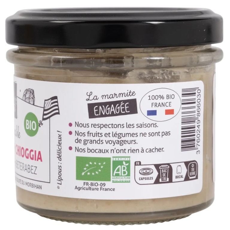 Tartinable bio sarrasin et betteraves Chioggia en verrine de 100 g La Marmite Bretonne | Pointe de Penmarc'h